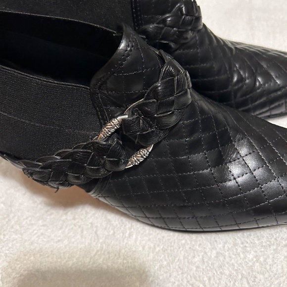 Brighton Roman Black Leather Heeled Ankle Boots - Picture 4 of 14